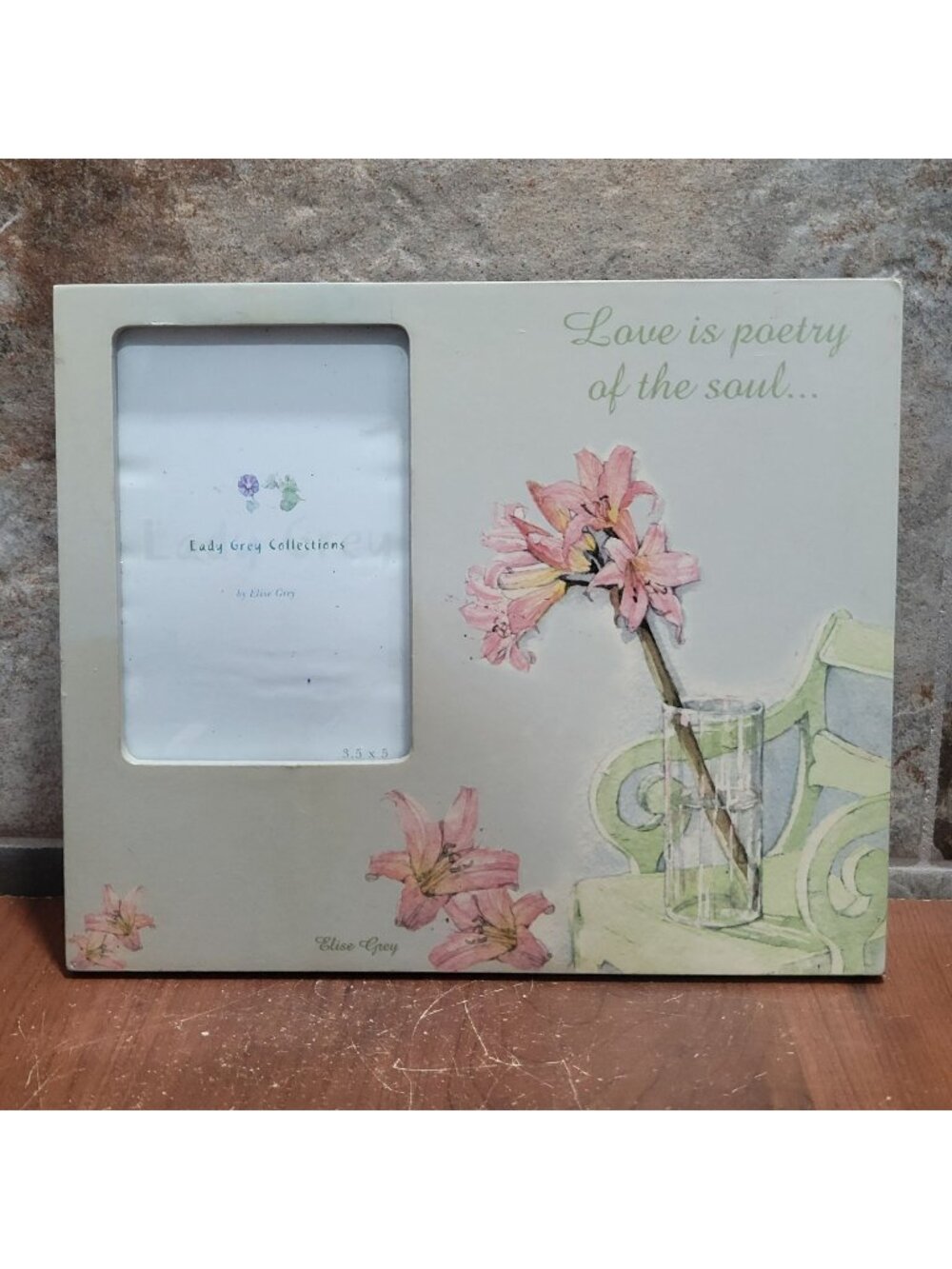 Vintage Fetco Elise Floral Photo Frame Love is Poetry of the Soul
